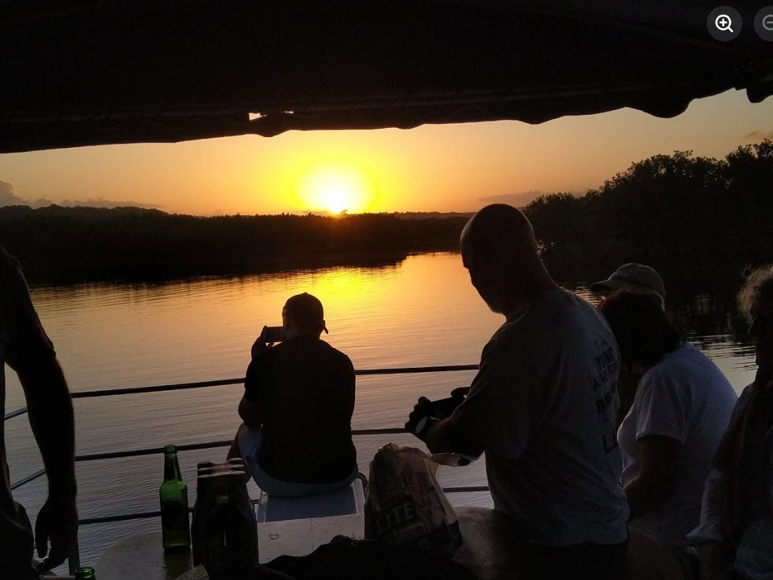 River barge with passengers enjoying the estuary