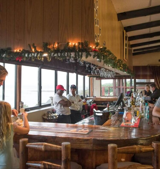 Relaxed lounge and bar setting at Wavecrest